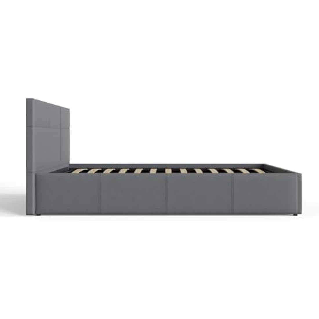 Jolof Store GFW Ottoman Storage Bed – Grey Faux Leather Small Double