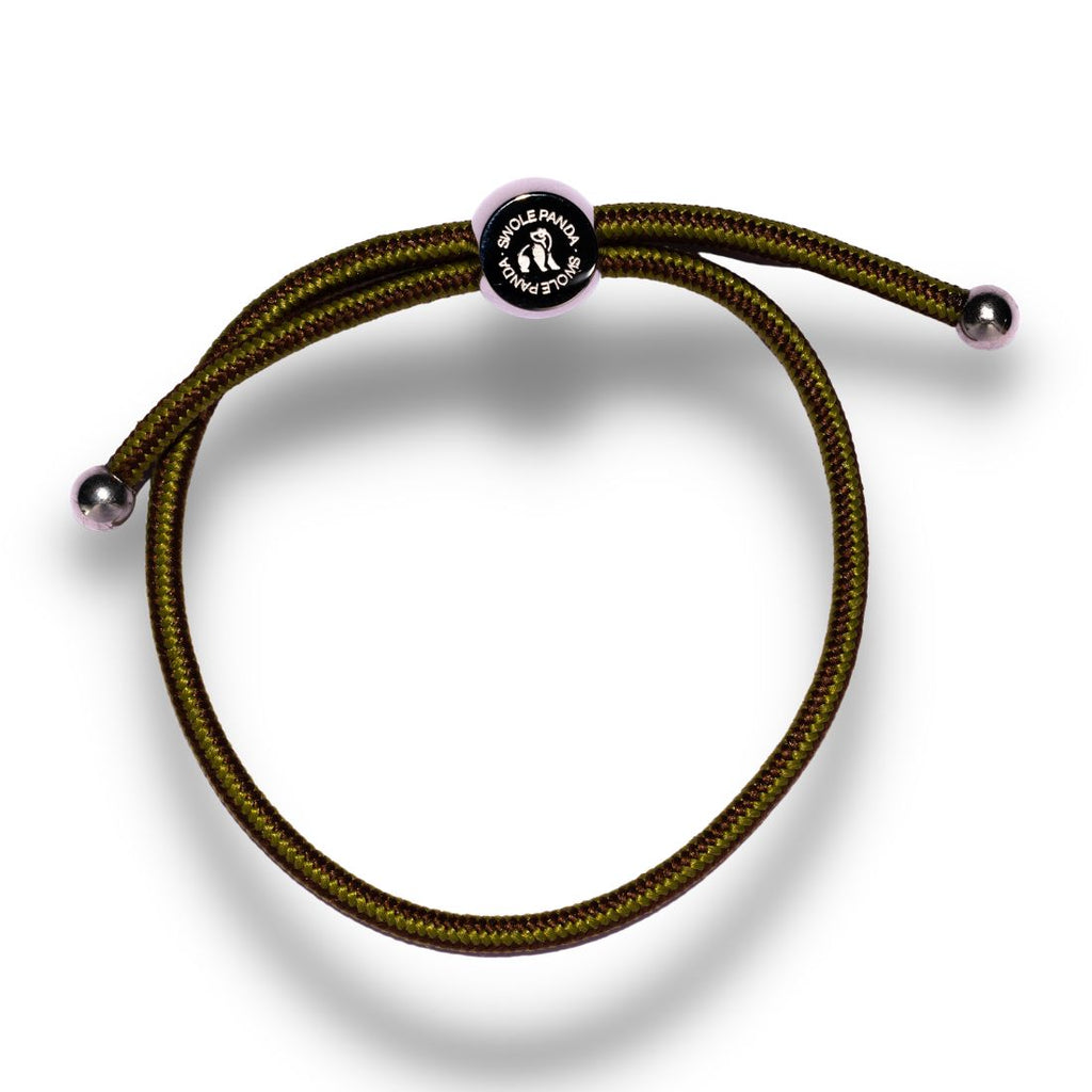 Swole Panda Recycled Rope Bracelet – Khaki & Brown Stripe Unisex