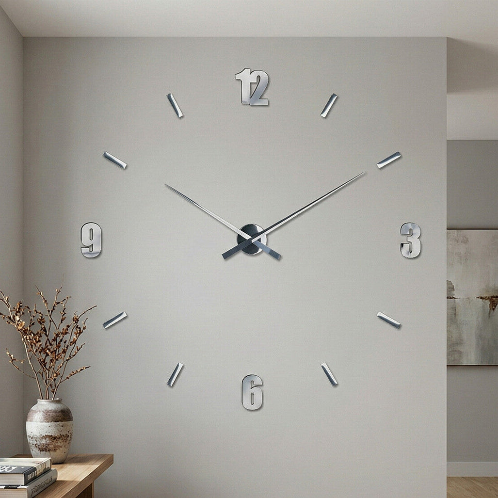 Orsina Verdian DIY Mirrored Wall Clock – Modern Large Wall Decor