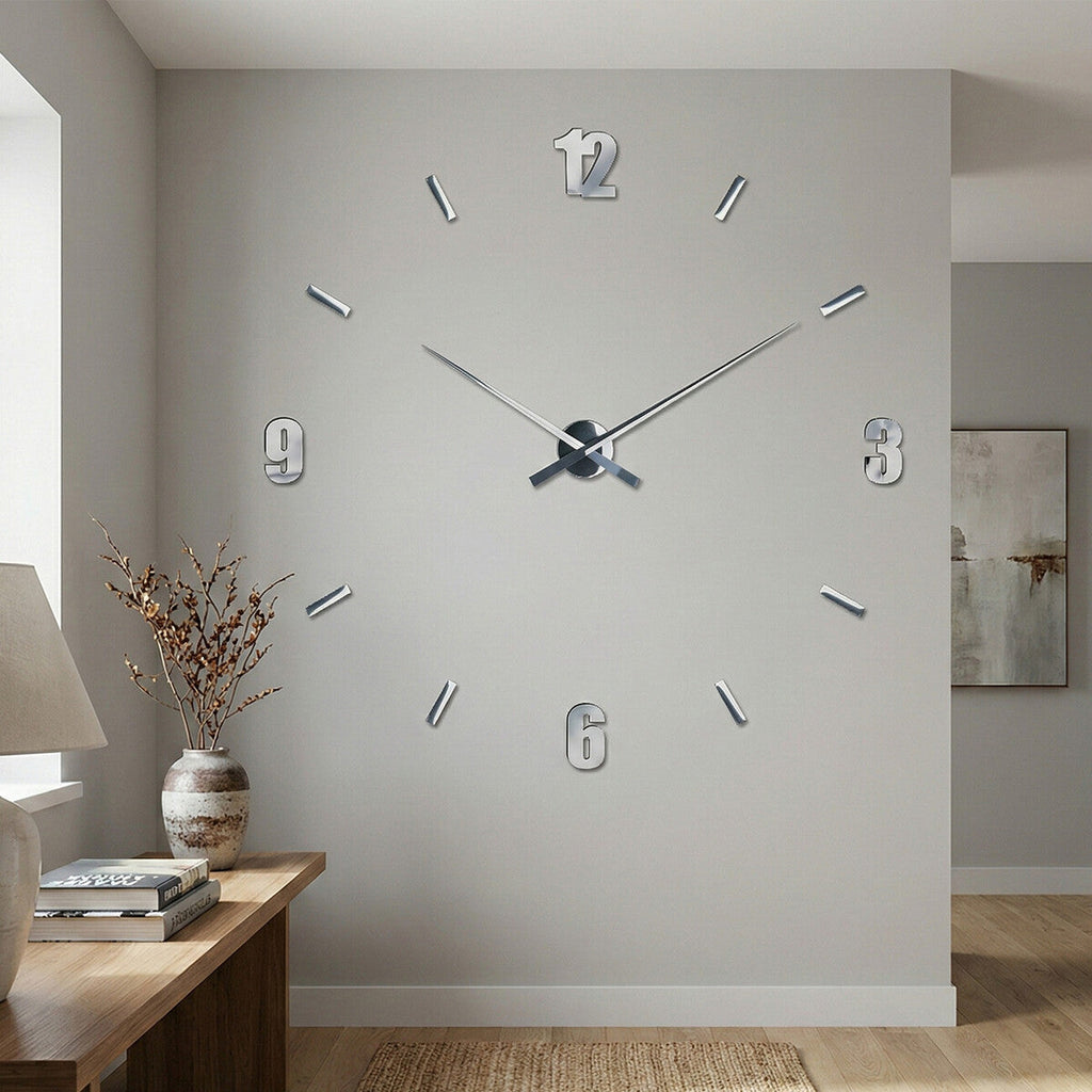 Orsina Verdian DIY Mirrored Wall Clock – Modern Large Wall Decor