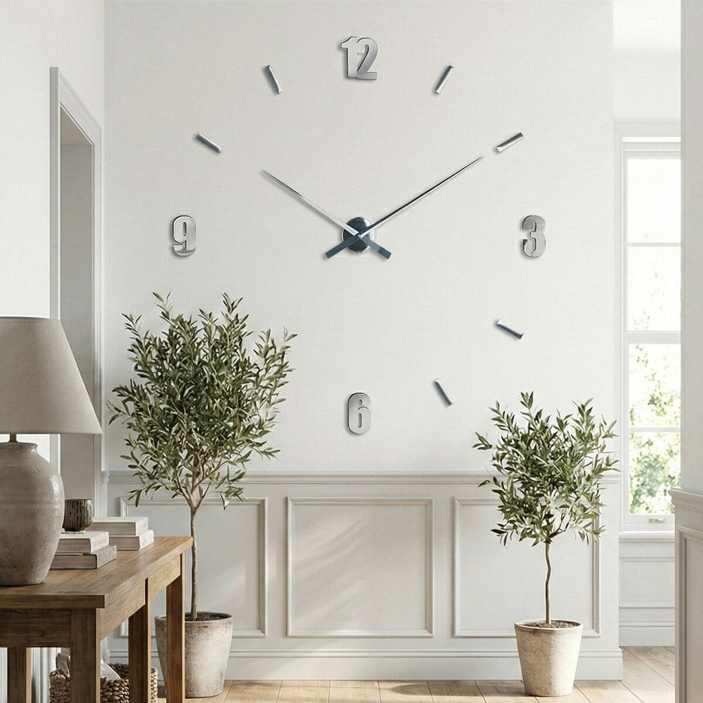 Orsina Verdian DIY Mirrored Wall Clock – Modern Large Wall Decor