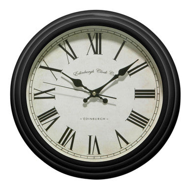Orsina Robello Wall Clock – Modern Black Lined Rim Quartz Timepiece