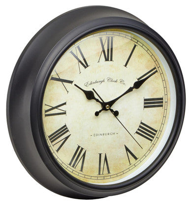 Orsina Robello Wall Clock – Modern Black Lined Rim Quartz Timepiece