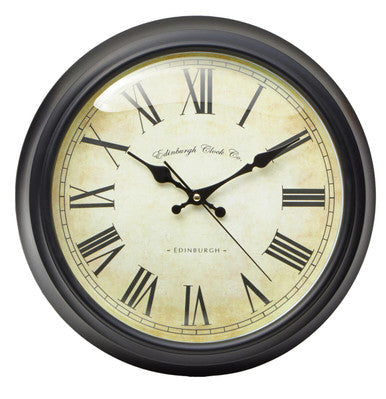 Orsina Robello Wall Clock – Modern Black Lined Rim Quartz Timepiece