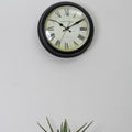 Orsina Robello Wall Clock – Modern Black Lined Rim Quartz Timepiece
