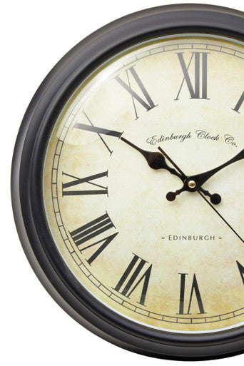 Orsina Robello Wall Clock – Modern Black Lined Rim Quartz Timepiece