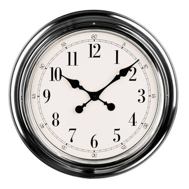 Orsina Pelo Chrome Wall Clock – Modern Minimalist Metal Timepiece