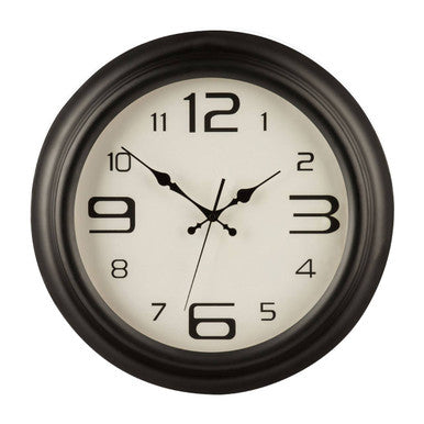 Orsina Myers Metal Wall Clock – Matte Black Silent Industrial Design
