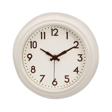 Orsina Maddox Cream Metal Wall Clock – Traditional White Face Timepiece