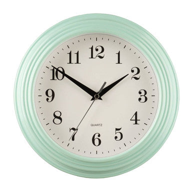 Orsina Elliot Vintage Wall Clock – Pastel Pale Blue Retro Round Design