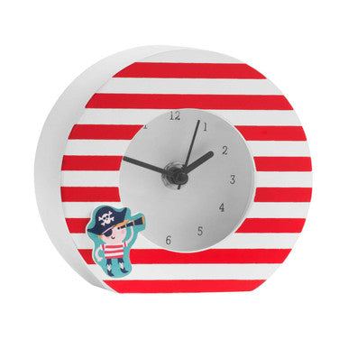 Orsina Pirate Table Clock – Nautical Kids Desk Timepiece with Quartz