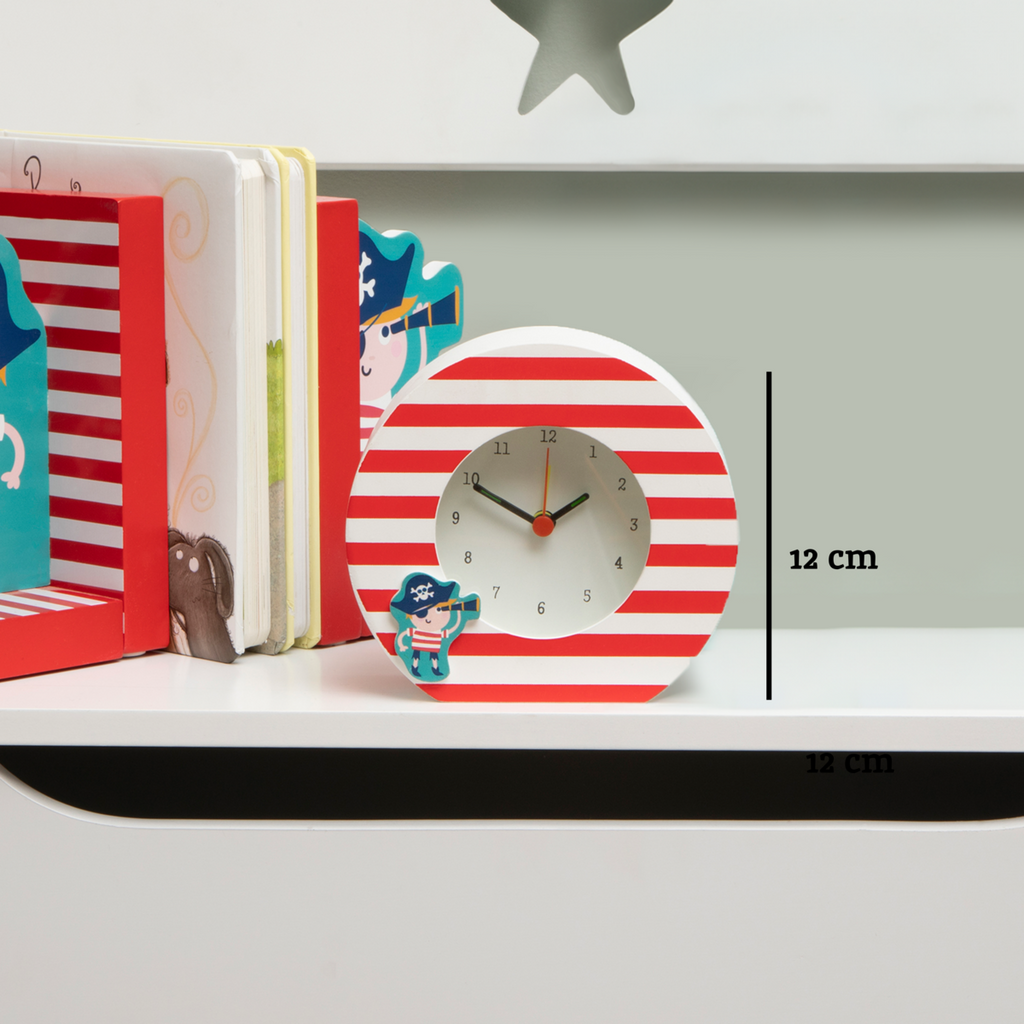 Orsina Pirate Table Clock – Nautical Kids Desk Timepiece with Quartz