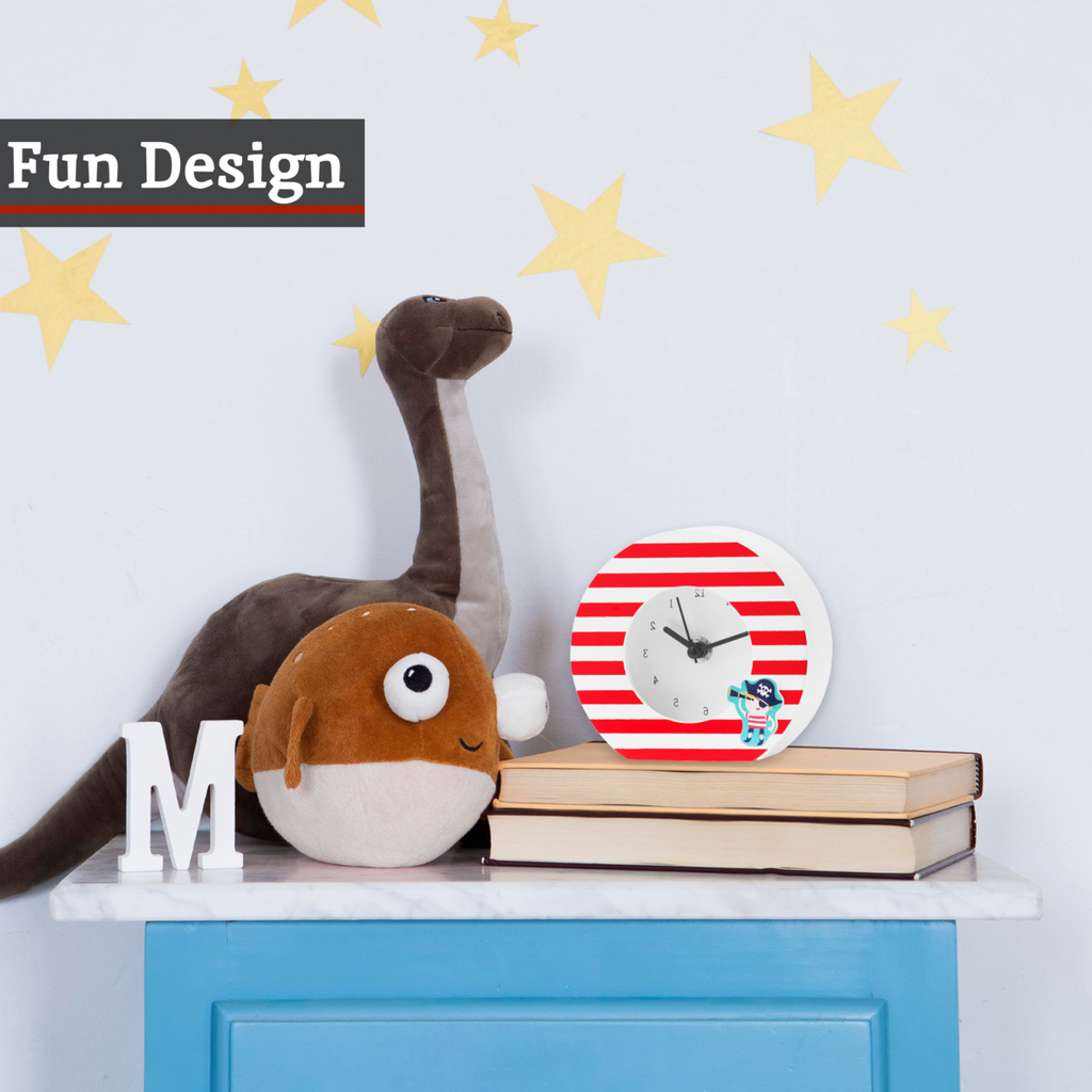 Orsina Pirate Table Clock – Nautical Kids Desk Timepiece with Quartz