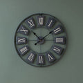 Orsina Vitus Grey Metal Small Wall Clock – Industrial Open Frame Design