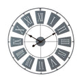Orsina Vitus Large Grey Metal Wall Clock – Industrial Oversized Decor