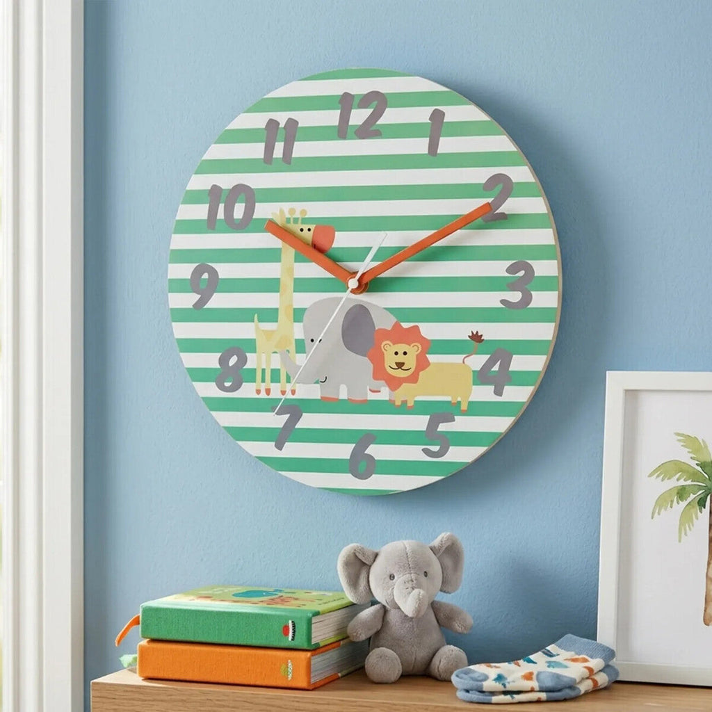 Orsina Kids Safari Wall Clock – Educational Jungle Theme Time Teacher