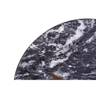 Orsina Black Marble Wall Clock – Modern Minimalist Round Stone Decor