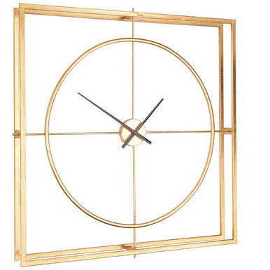 Orsina Trinity Gold Metal Wall Clock – Minimalist Contemporary Decor