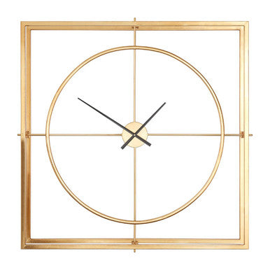 Orsina Trinity Gold Metal Wall Clock – Minimalist Contemporary Decor