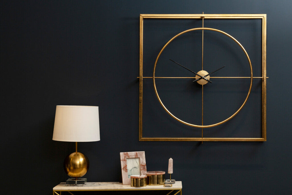 Orsina Trinity Gold Metal Wall Clock – Minimalist Contemporary Decor