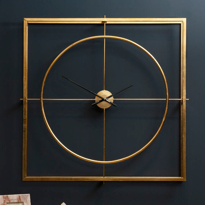Orsina Trinity Gold Metal Wall Clock – Minimalist Contemporary Decor