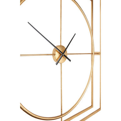 Orsina Trinity Gold Metal Wall Clock – Minimalist Contemporary Decor