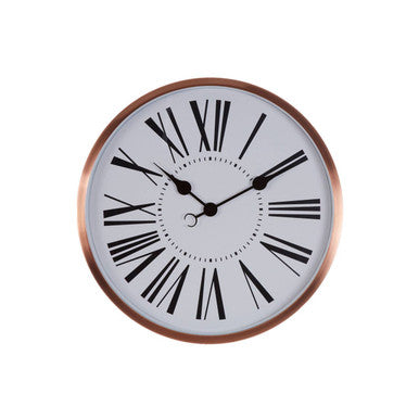 Orsina Baillie Rose Gold Wall Clock – Modern Roman Numeral Metal Clock