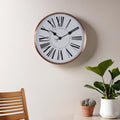 Orsina Baillie Rose Gold Wall Clock – Modern Roman Numeral Metal Clock