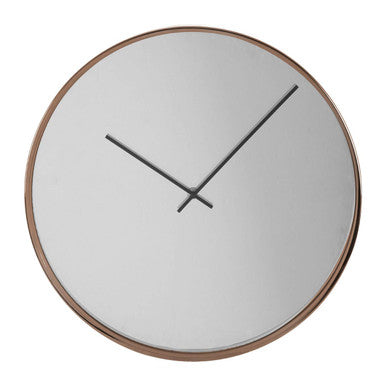 Orsina Bailie Mirror Face Wall Clock – Modern Rose Gold Metallic