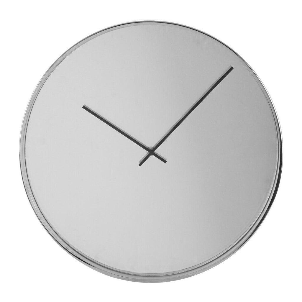 Orsina Bailie Mirrored Wall Clock – Chrome Finish Modern Timepiece