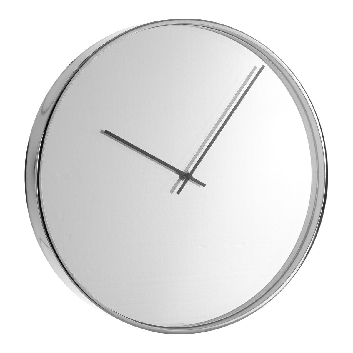 Orsina Bailie Mirrored Wall Clock – Chrome Finish Modern Timepiece