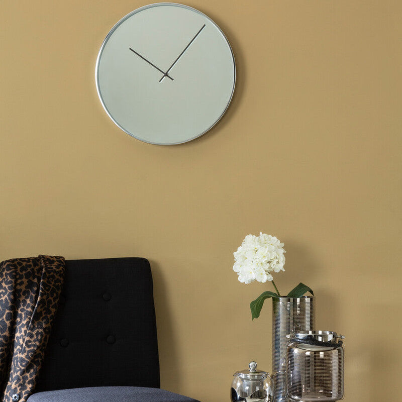 Orsina Bailie Mirrored Wall Clock – Chrome Finish Modern Timepiece