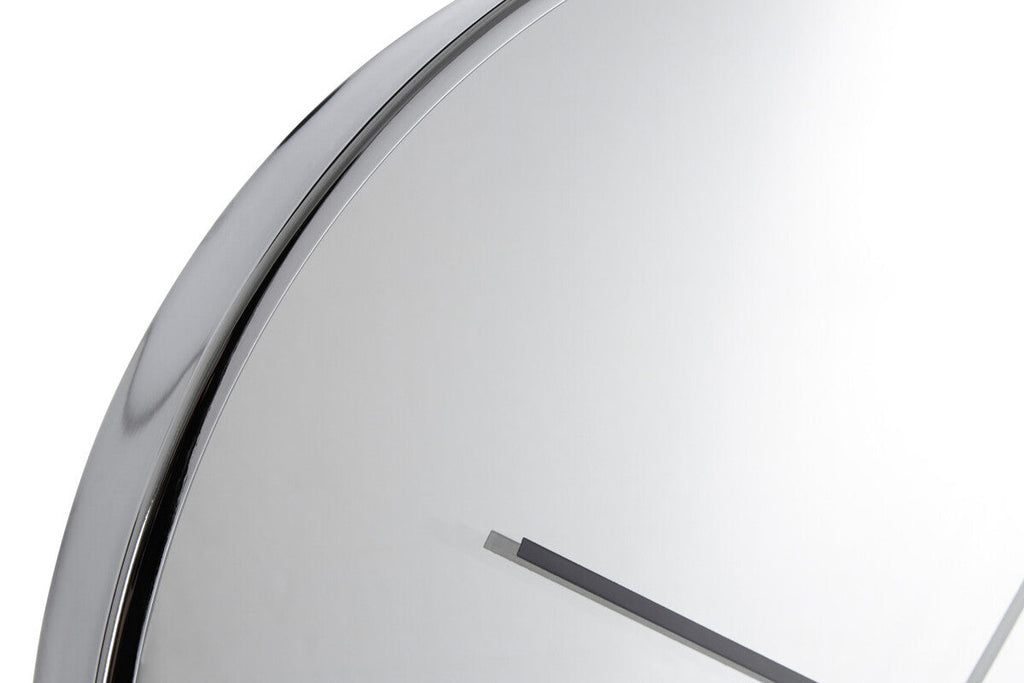 Orsina Bailie Mirrored Wall Clock – Chrome Finish Modern Timepiece