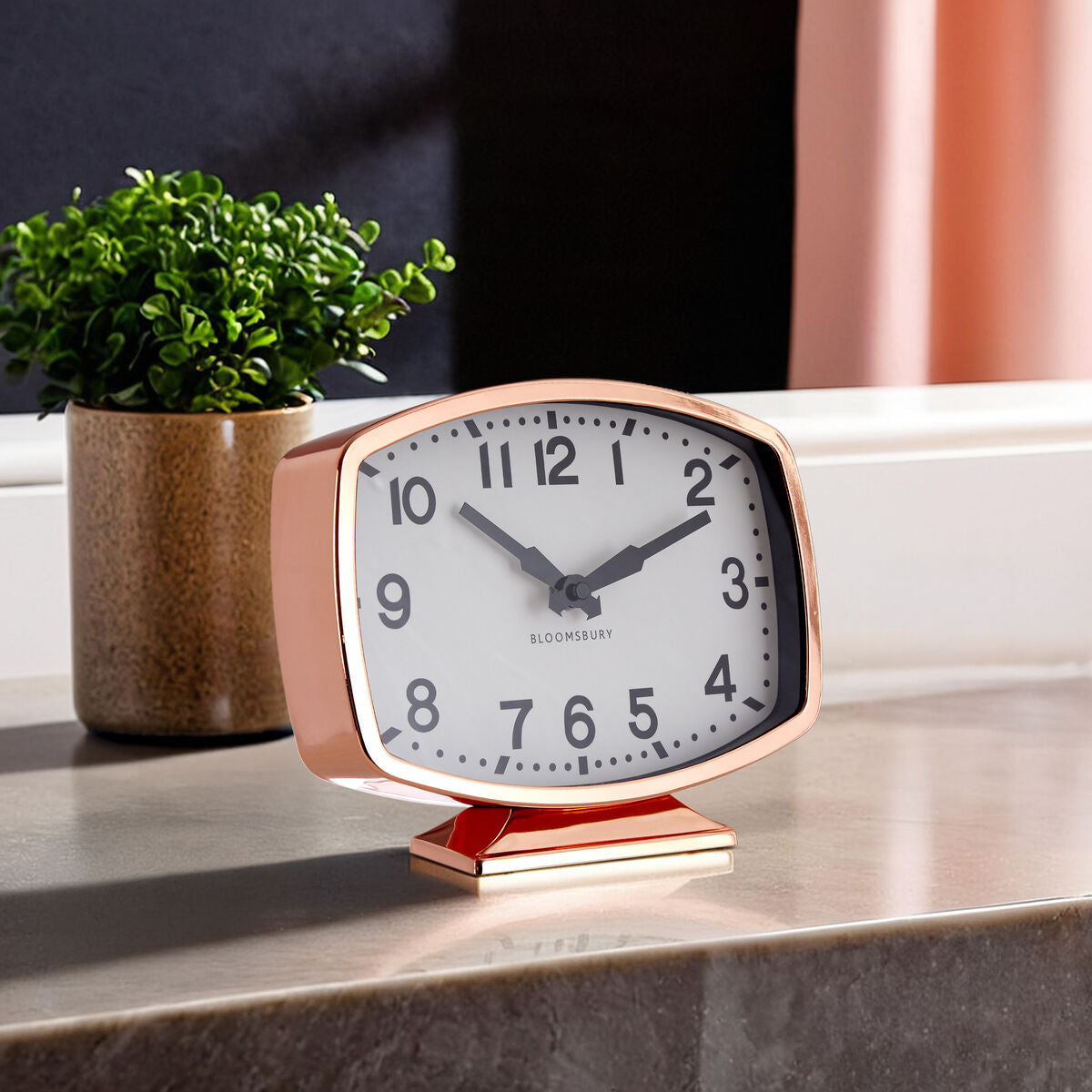 Orsina Baillie Rose Gold Table Clock – Modern Desk & Shelf Decor
