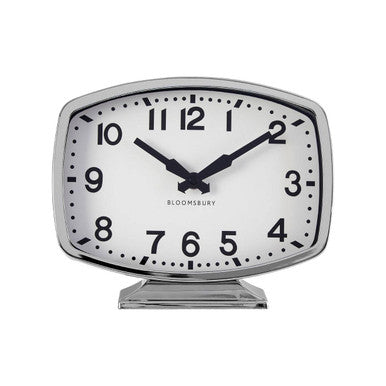 Orsina Bailie Table Clock – Modern Silver Chrome Minimalist Desk Clock