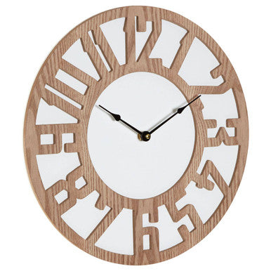 Orsina Vitus Carved Wood Wall Clock – Rustic Artisan Hand-Carved Decor
