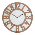 Orsina Vitus Carved Wood Wall Clock – Rustic Artisan Hand-Carved Decor