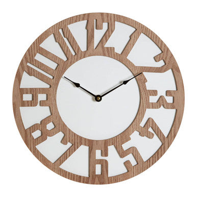 Orsina Vitus Carved Wood Wall Clock – Rustic Artisan Hand-Carved Decor