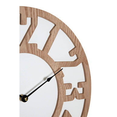 Orsina Vitus Carved Wood Wall Clock – Rustic Artisan Hand-Carved Decor