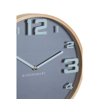 Orsina Vitus Large Digits Wall Clock – Modern Natural Wood & Grey