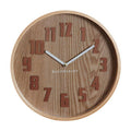 Orsina Vitus Small Wall Clock – Brown Wood Grain Minimalist Decor