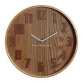 Orsina Vitus Large Wall Clock – Brown Grain Retro Mid-Century Style