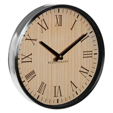 Orsina Vitus Wall Clock – Natural and Silver Modern Minimalist Decor