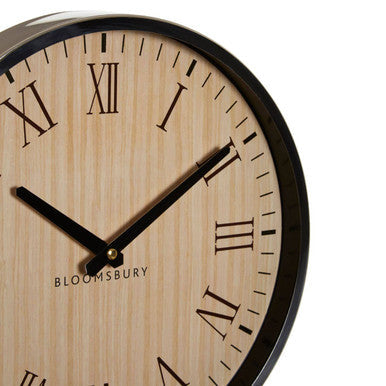 Orsina Vitus Wall Clock – Natural and Silver Modern Minimalist Decor