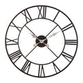 Orsina Vitus Black Metal Wall Clock – Large Industrial Minimalist Decor