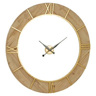 Orsina Yaxi Wall Clock – Roman Numeral White Face with Metallic Frame