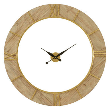 Orsina Yaxi Wall Clock – Roman Numeral White Face with Metallic Frame
