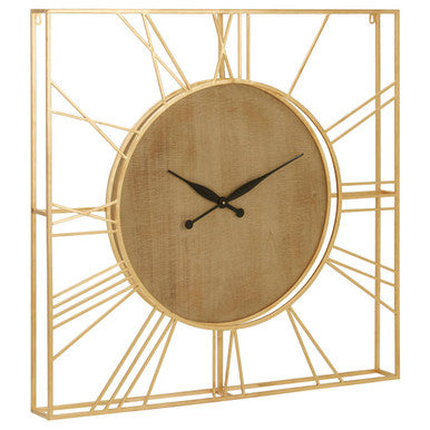 Orsina Yaxi Gold Wall Clock – Elegant Textured Metallic Home Decor