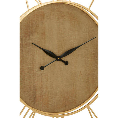 Orsina Yaxi Gold Wall Clock – Elegant Textured Metallic Home Decor