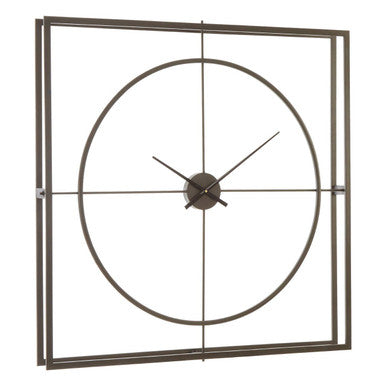 Orsina Trinity Rust Finish Wall Clock – Modern Industrial Round Decor